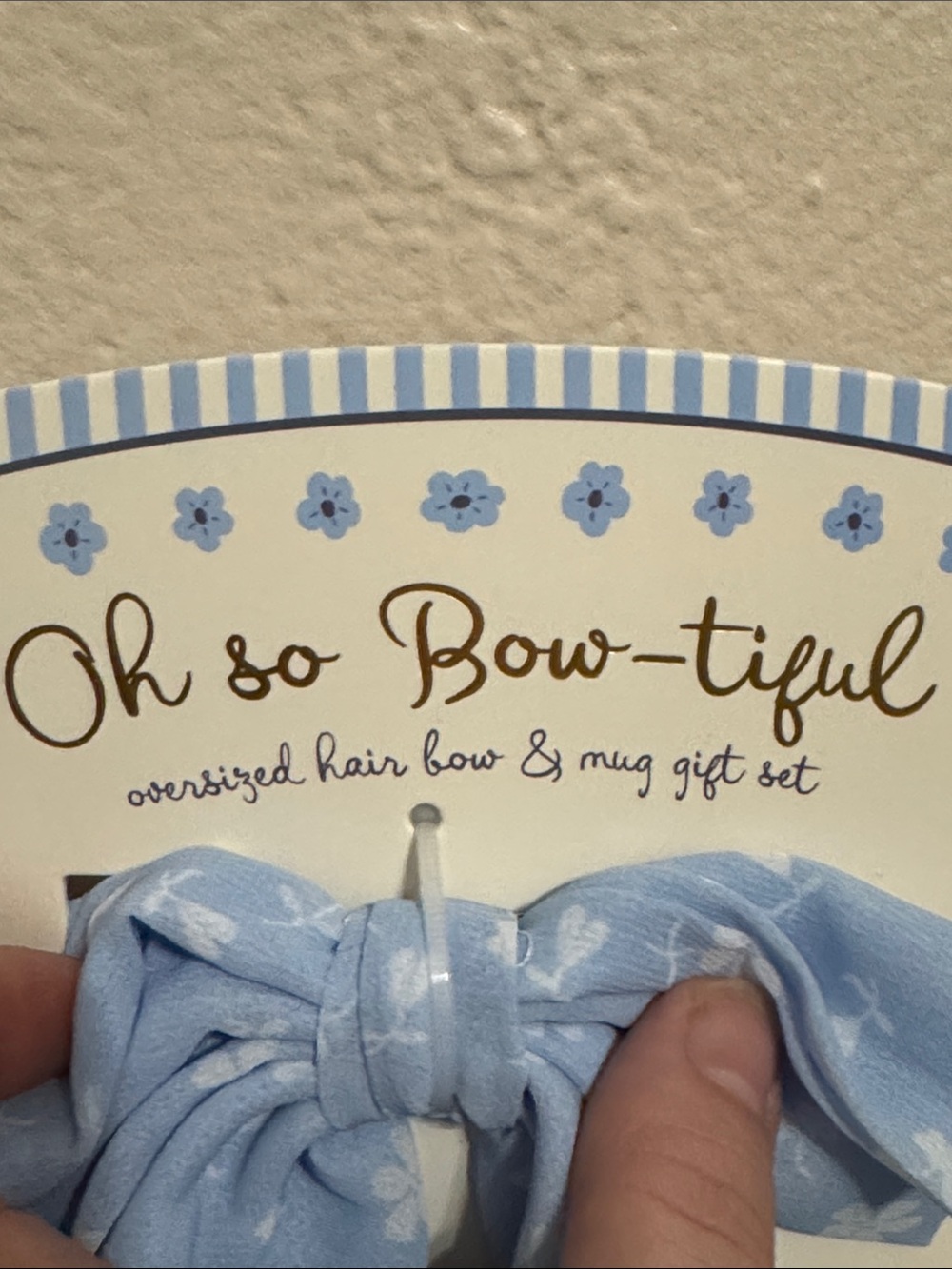 Oh So Bow-tiful Light Blue Floral Ribbon Bow Hair Accessory - Picture 2 of 7